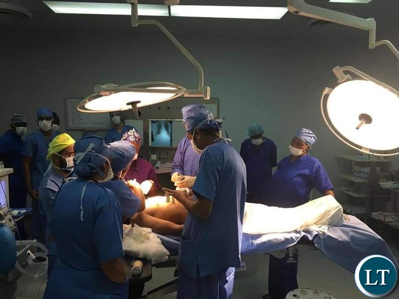 The First ever Kidney transplant operation in Zambia being conducted at UTH-2018