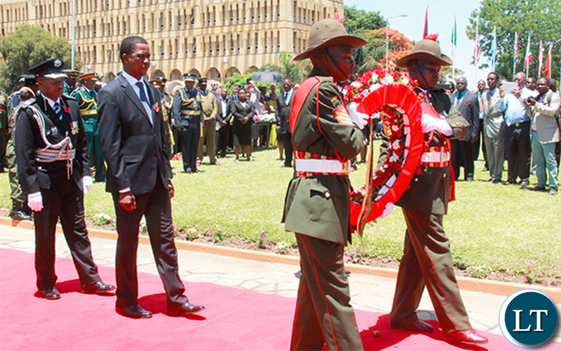 President Lungu leads ex-war veterans in remembrance of the fallen first and second world wars heroes