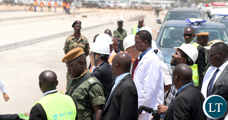 President Edgar Lungu Tour Ndola International airport Construction site