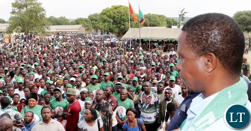 President Edgar Lungu at Chilomo School ground rally in Mangango