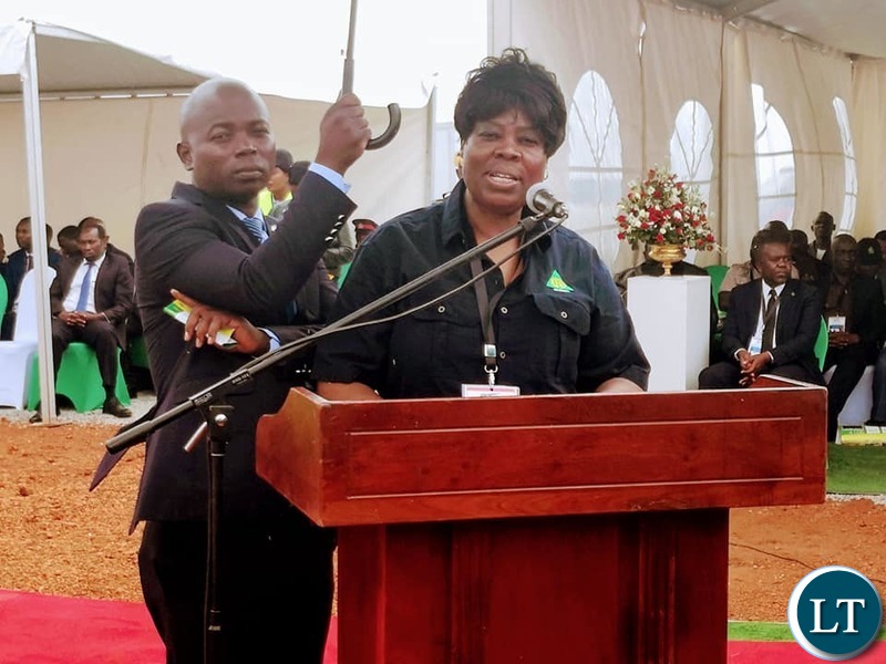Ministry of Land Jean Kapata in Kasama at the launch of ZAFFICO Kasama Forest Plantation