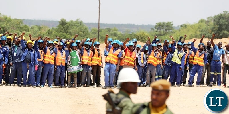 Workers at Tour Ndola International airport Construction site