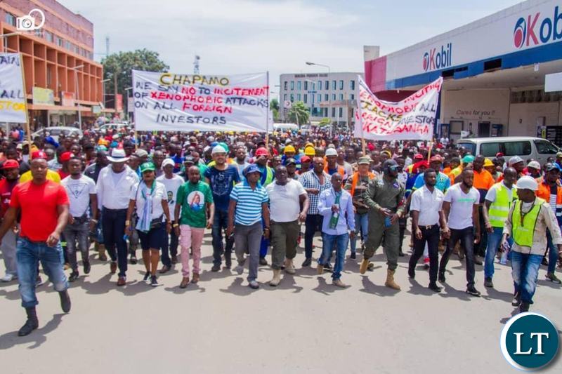 Hundreds of Patriotic Front (PF) members together with the Small Scale Miners commonly known as Jerabos