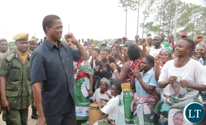 resident Edgar Lungu flashes the party symbol when he arrived at Mansa Airport enroute to Lupososhi District for campaign rallies resident Edgar Lungu flashes the party symbol when he arrived at Mansa Airport enroute to Lupososhi District for campaign rallies