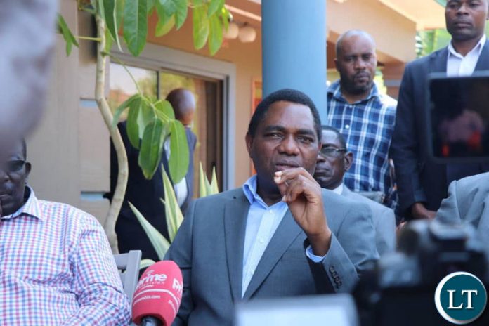 HH addressing the media at Dr Kambwili’s residence