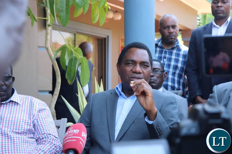 HH addressing the media at Dr Kambwili’s residence