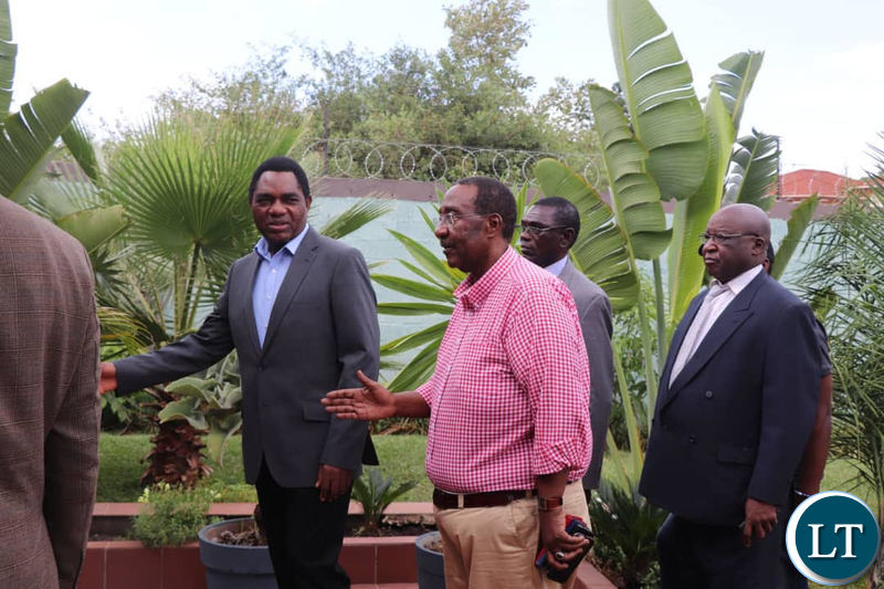 HH and GBM arriving at Dr Kambwili’s residence for the joint news briefing