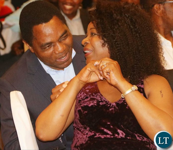 HH and his wife Mutinta having a good time during the UPND 20th anniversary dinner at Hotel Intercontinental Lusaka