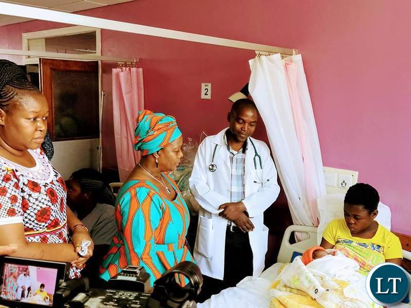 15 year old girl who gave birth to a Christmas baby receiving counsel from the First lady Esther Lungu