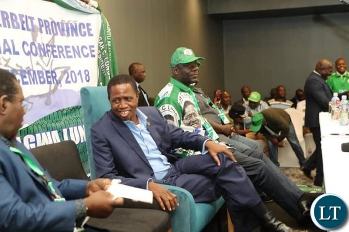 President Lungu and Party CEO Davies Mwila at the just Ended PF Conference