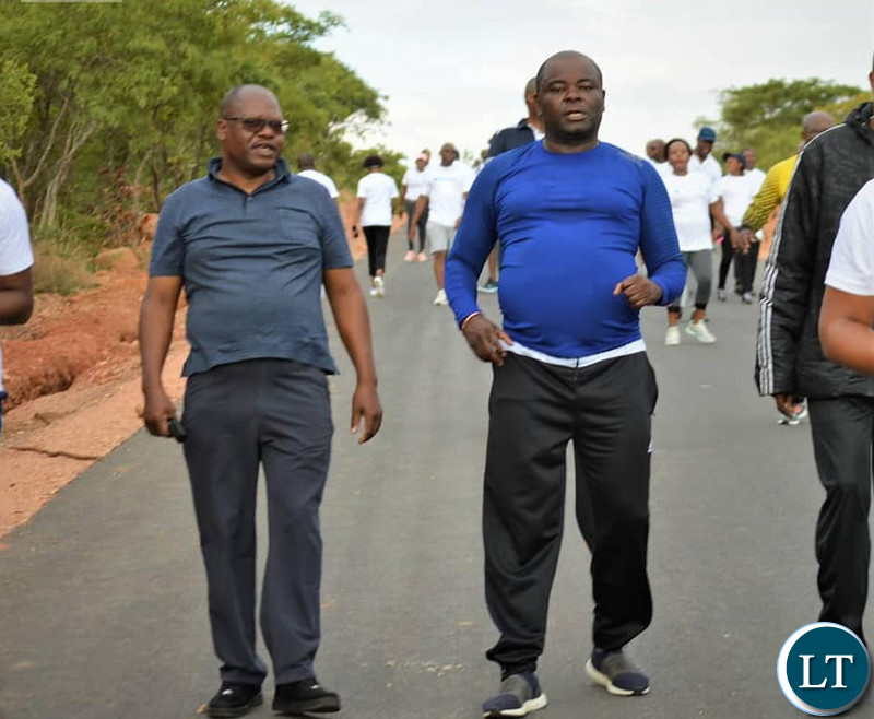 Housing and Infrastructure Development Minister Ronald Chitotela during the Jog