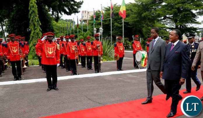 President Lungu being Welcomed in Congo Brazzaville