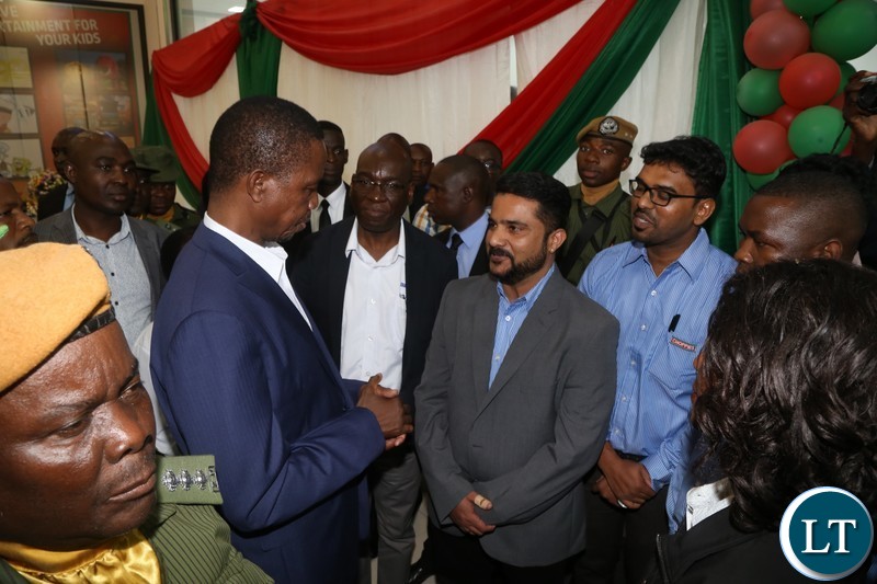 President Edgar Lungu tours the building before he officially opened the Edgar Chagwa Mall in Kitwe