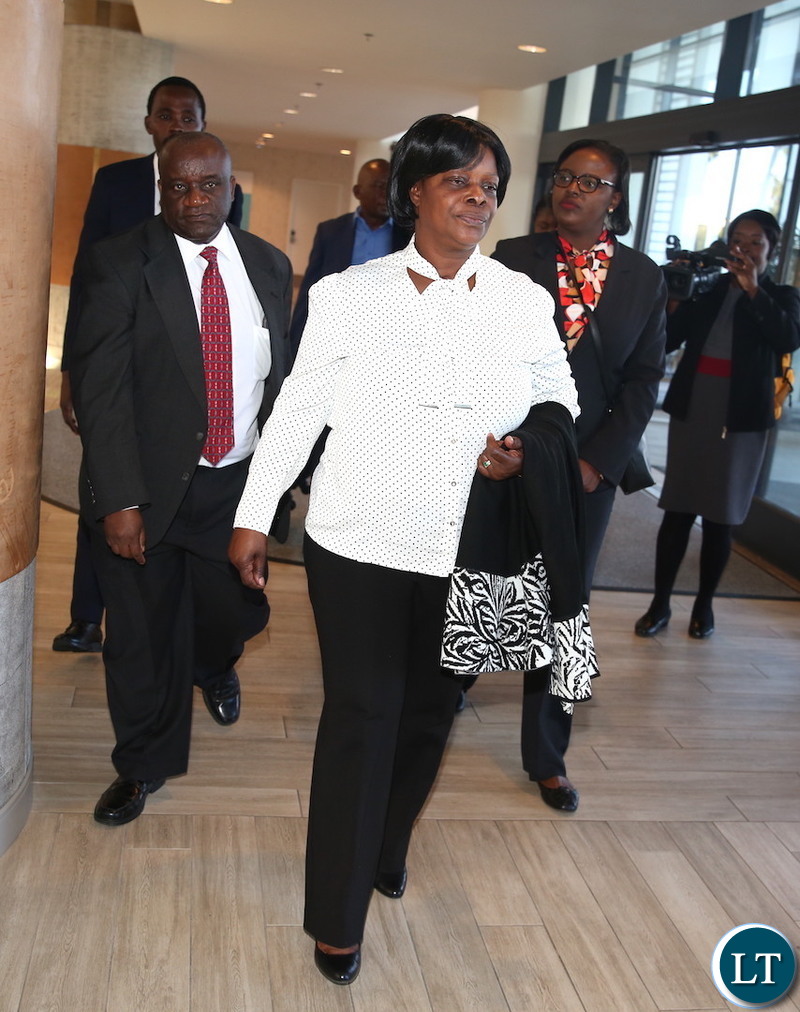 First Lady Esther Lungu arrives in Los Angeles, California where she is expected to receive Fire trucks donated to the Esther Lungu Foundation Trust by the Los Angeles-Lusaka Sister City Committee and the Mayor of Los Angelese in the United States of America on Saturday, January 19,2019-Pictures by THOMAS NSAMA