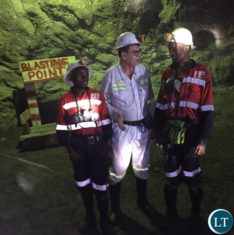 German Development Minister Gerd Müller's visiting a Copper mine in Zambia