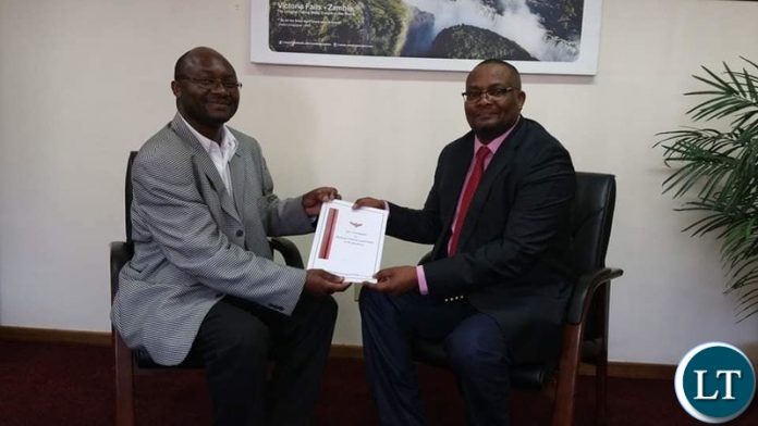 Chairperson of the Zambian Catholic Community in South Africa Mr. Chimwemwe Peter M'tonga with Zambia's High Commissioner to South Africa His Excellency Mr Emmanuel Mwamba