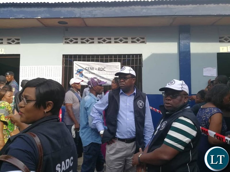 Head of the SADC Observer Mission in the Democratic Republic of Congo, and Zambia's Minister of Forrign Affairs Hon. Joseph Malanji led a team to observe the casting of votes.