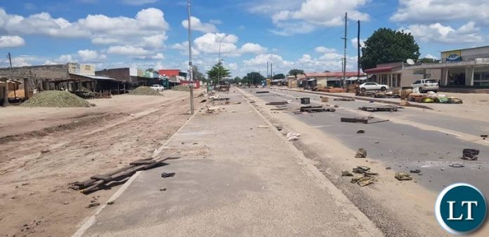 Deserted Street in Shesheke after the political Violence