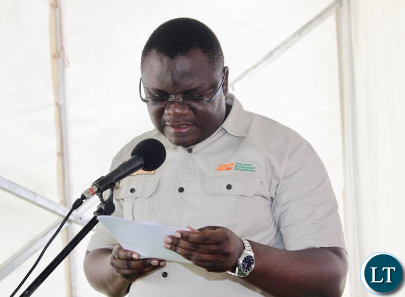 IDC Group Chief Executive Officer Mr Mateyo Kaluba