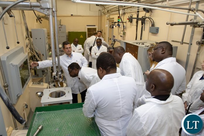 Minister of Foreign Affairs, Mr. Joseph Malanji with the Zambia Delegation visiting the Nuclear Research Centre in Russia