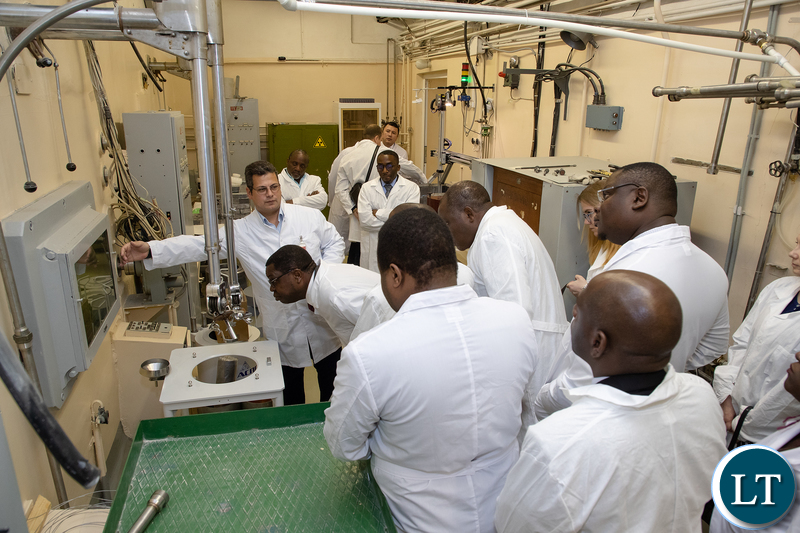 Minister of Foreign Affairs, Mr. Joseph Malanji with the Zambia Delegation visiting the Nuclear Research Centre in Russia