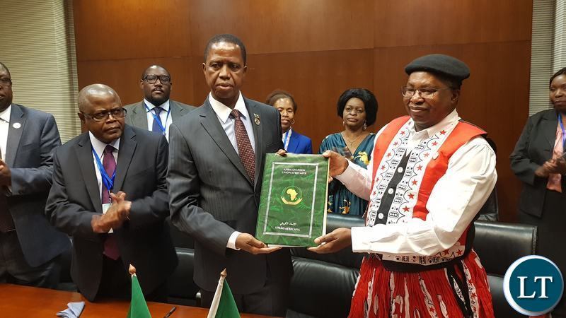 President Lungu at the Signing Ceremony of the Africa Free Trade Area
