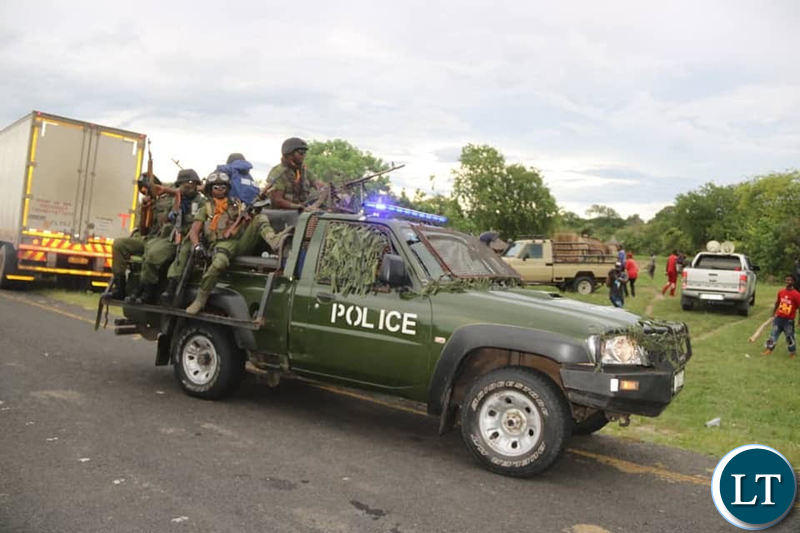 Police Officers ambush a UPND rally in Sesheke