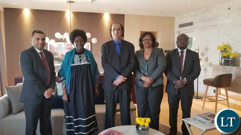 Vice President Inonge Wina with Shakti Pumps Vice President for International Business Lakhpatsingh Dabi