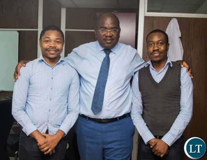 Health Minister of the Republic of Zambia, Hon. Dr. Chitalu Chilufya with Dr. Jacob Kasweshi, the first patient to have successfully undergone a Kidney transplant operation at the University Teaching Hospital