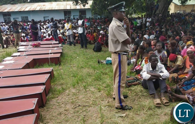 Some of the coffins of the 14 bodies of the boat accident victims that happened this week.
