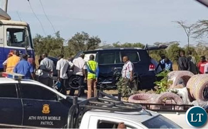 The Toyota Prada that was carrying Mrs Muntemba