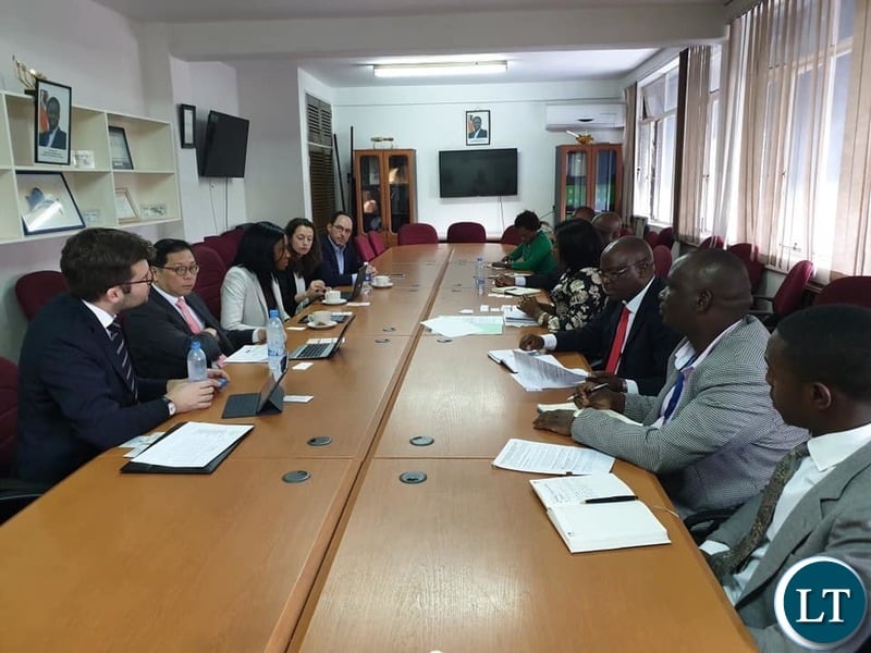 Finance Minister Margaret Mwanakatwe (MP) meeting with Bank of America Merrill Lynch and other investors from Europe and America.