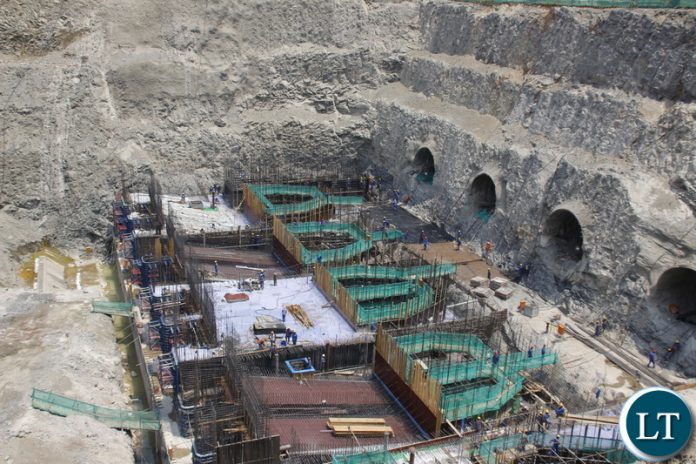 The construction of the Kafue Gorge Lower hydro power plant