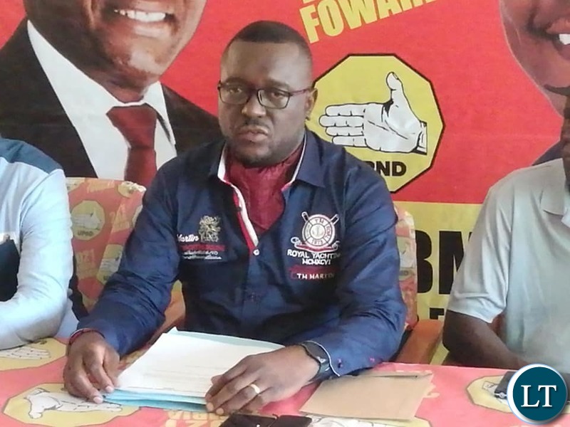 UPND Elections Chairperson Garry Nkombo