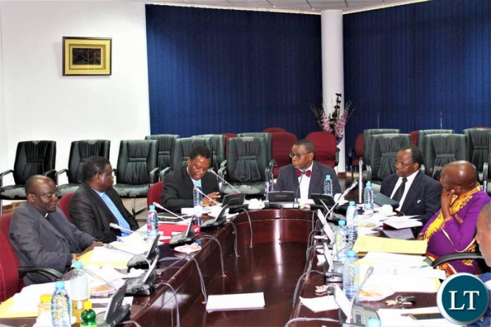 Representatives of the Three Church Mother Bodies making a presentation at Parliament Buildings