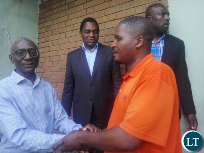 Sean with opposition leaders shortly after he was released
