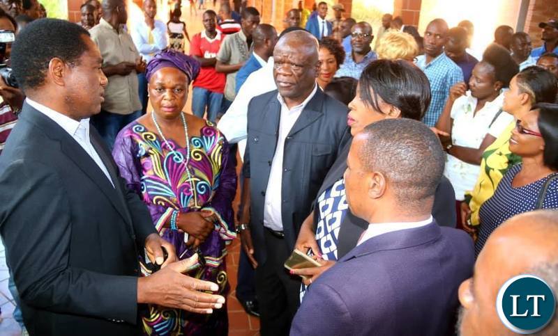 UPND Leader Hakainde Hichilema with Party members