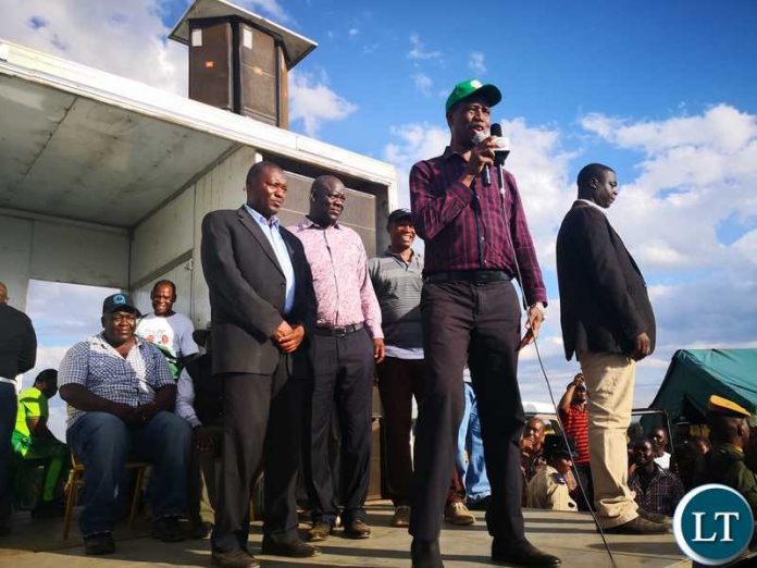 President Lungu at at a rally held in Magoba ward inKafue District