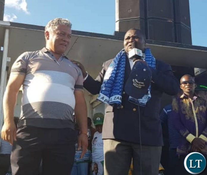 Raphael Nakachinda with Legals Affairs Minister Given Lubinda