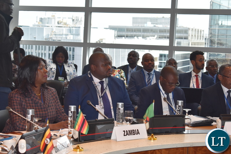 Minister of National Development Planning Alexander Chiteme and his finance counterpart Margaret Mwanakatwe participating in the Africa Group 1 Constituency 18th Statutory Meeting on Thursday 11 April, 2019. PHOTO | CHIBAULA D. SILWAMBA | MNDP