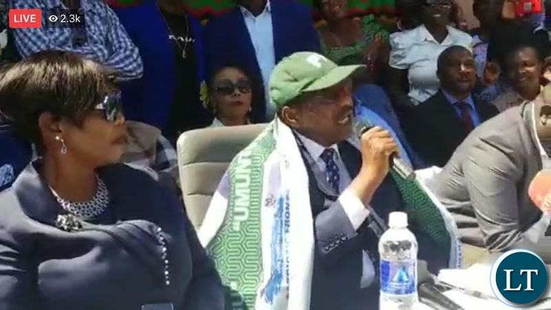 GBM arriving for the press briefing accompanied by his Chama