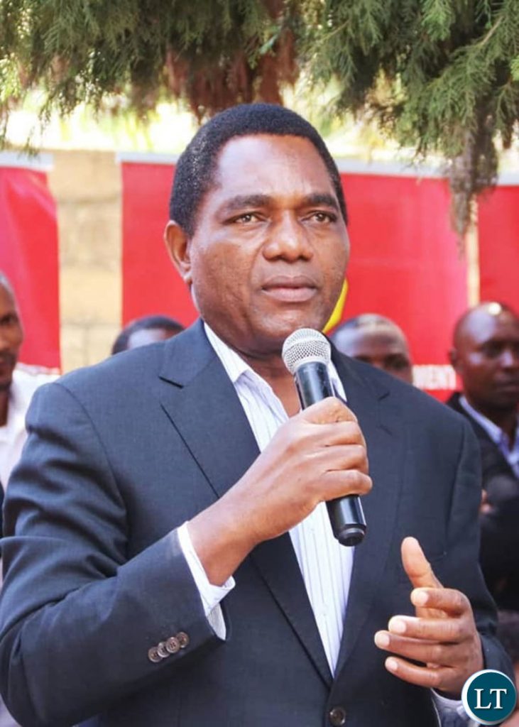 HH addressing a news conference at the UPND secretariat on Thursday, April 4th 2019