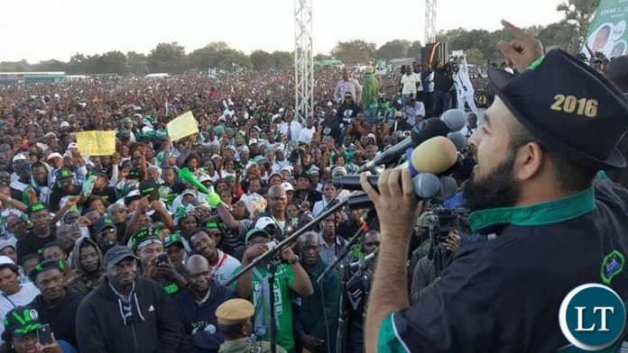 Huzaifa Jada addressing one of the PF campaign rallies