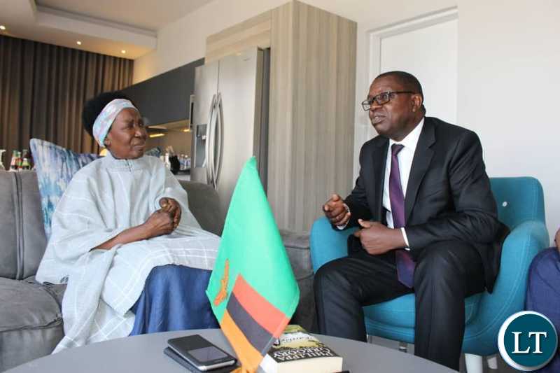 Vice President Inonge Wina with Foreign Affairs Minister Joseph Malanji in SOuth Africa