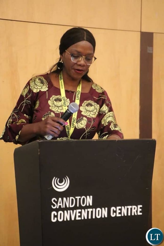 UPND National Chairperson for Stategy and Mobilization, Sylvia Masabo addressing UPND Members