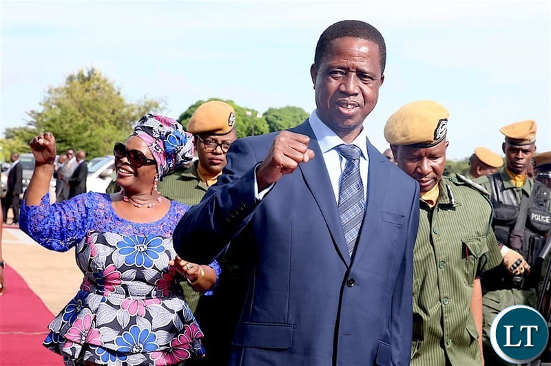 President Lungu and wife arrive for the Commonwealth Law Conference in Livingstone