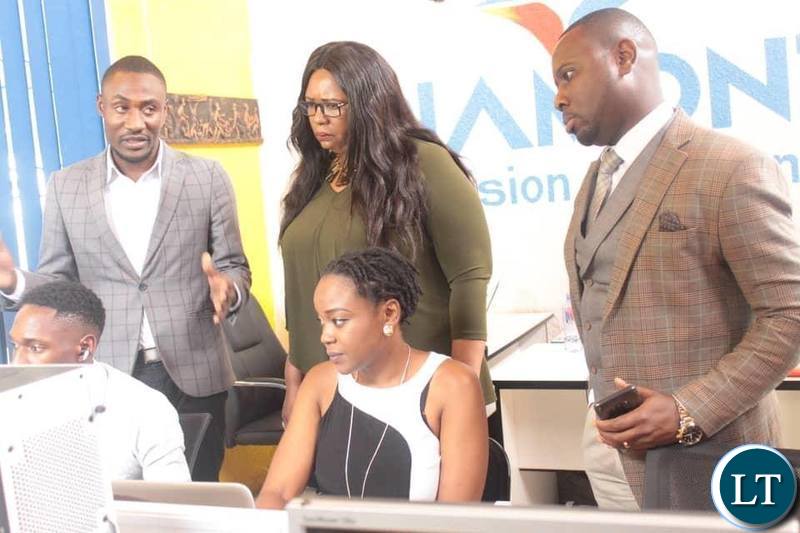 Information and Broadcasting Services Minister Dora Siliya touring Diamond TV