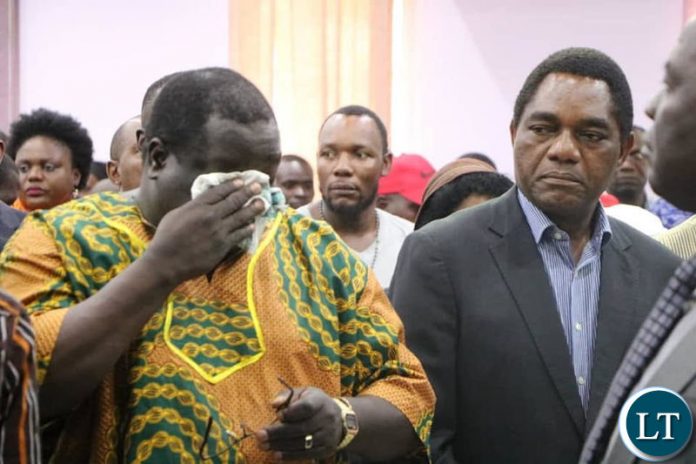 Dr Kambwili and HH during the Church service for late Obed Kasongo at Northmead Assemblies of God.