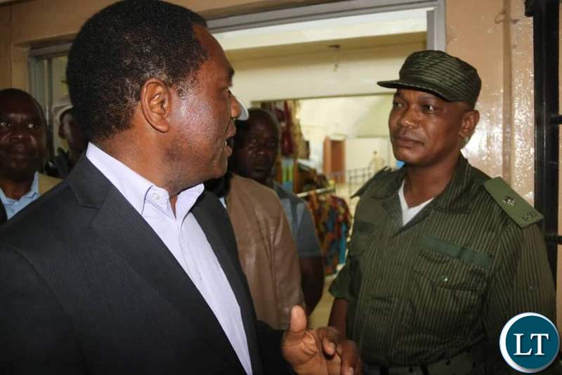 HH confronted by Police Officers at Simon Mwansa Kapwepwe