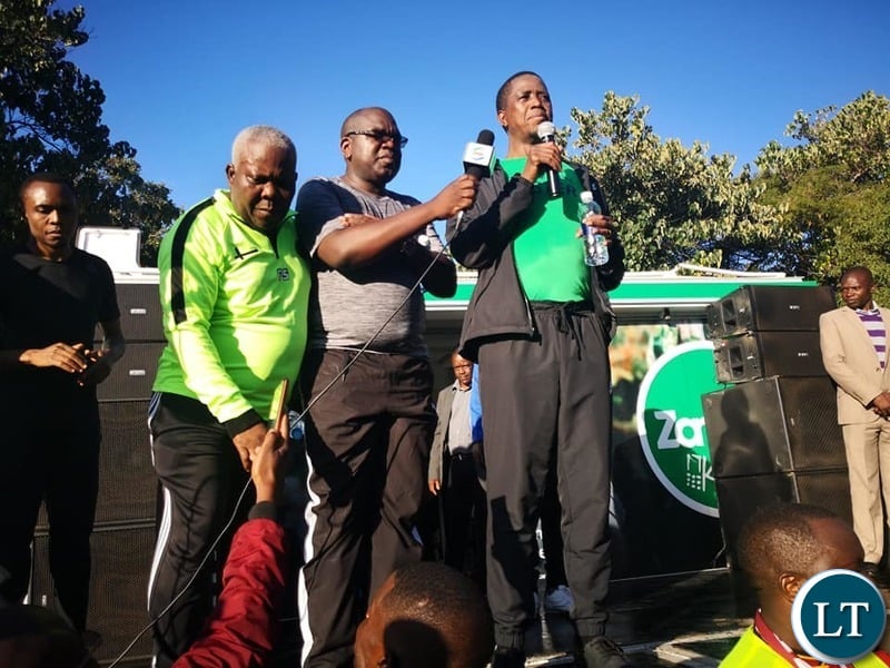 President Lungu during his jogging routine in the morning